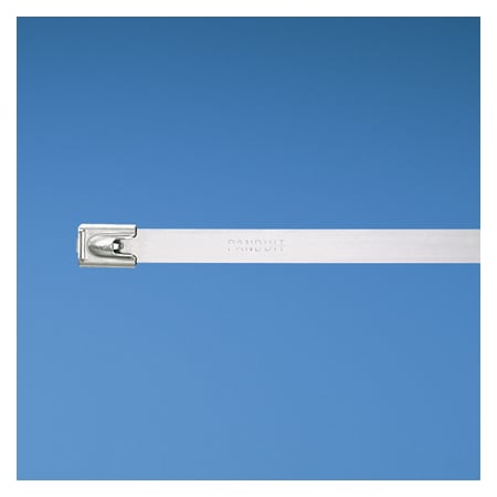Panduit Cable Tie, 27 in L, 8 in Max Bundle Dia., Silver, 304 Stainless Steel, 250 lb Strength, 50 PK MLT8LH-LP